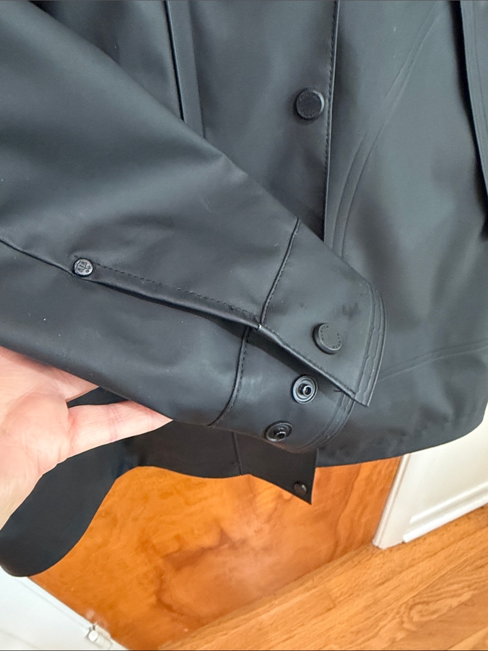 Hunter Black Hooded Trench Coat - Picture 6 of 11